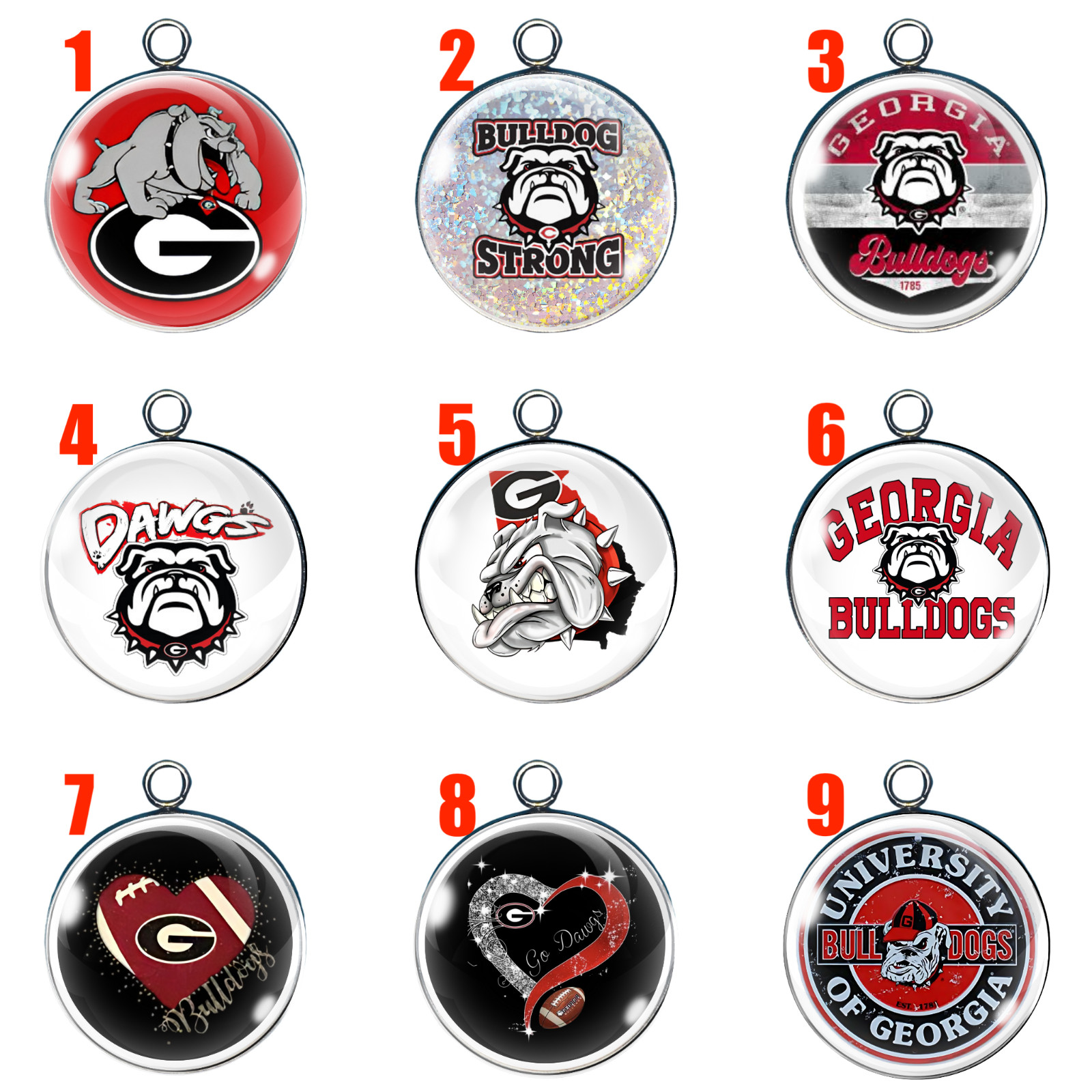 Bulldogg Glass Cabochon Charms