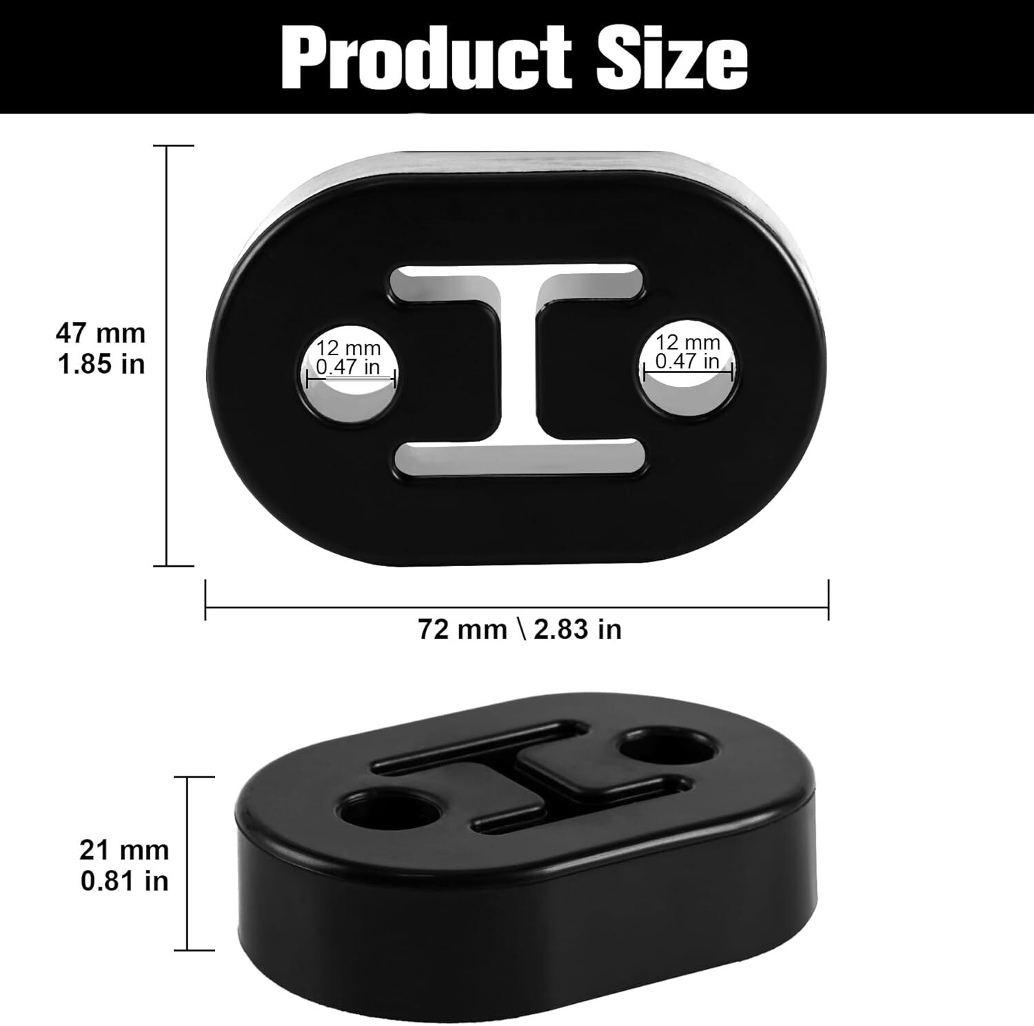 4Pcs Heavy Duty Rubber Exhaust Tail Pipe Mount Bracket Hanger Bushing Insulator