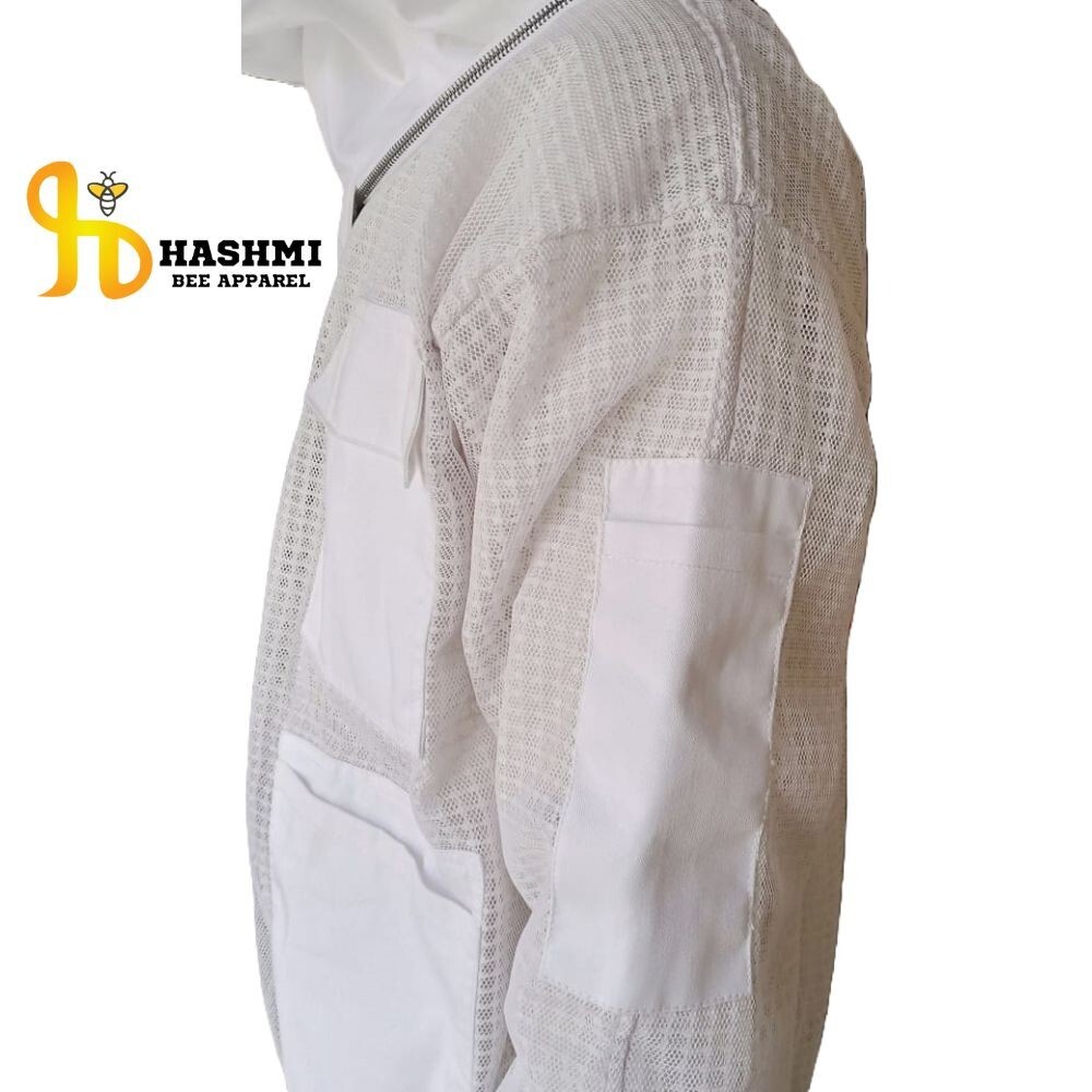 Bee Jacket Sting Protected 3 Layer Jacket Fencing Veil White Beekeeper Jacket