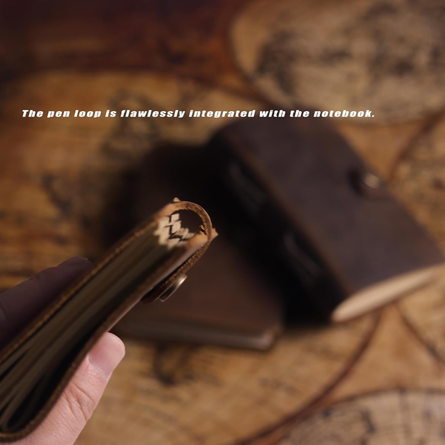 Pocket Notebook with Pen,Genuine Leather Journal Mini Notebook Small Unlined Not