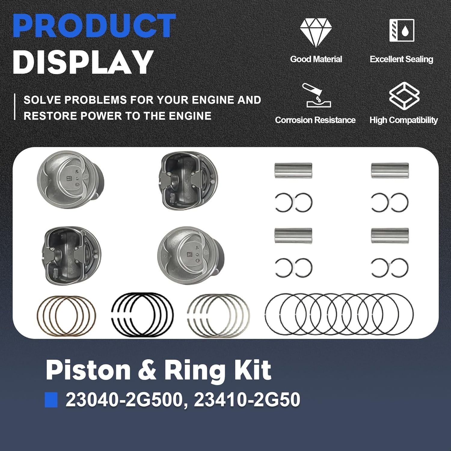 G4KJ 2.4L Engine Overhaul Rebuild Kit w/ Crankshaft Rods Timing For Hyundai KIA