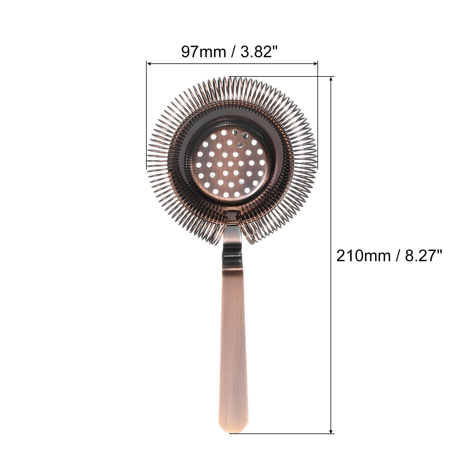 Cocktail Strainer, 1pcs Stainless Steel Bar Strainer for Drinks (Bronze, 210mm)