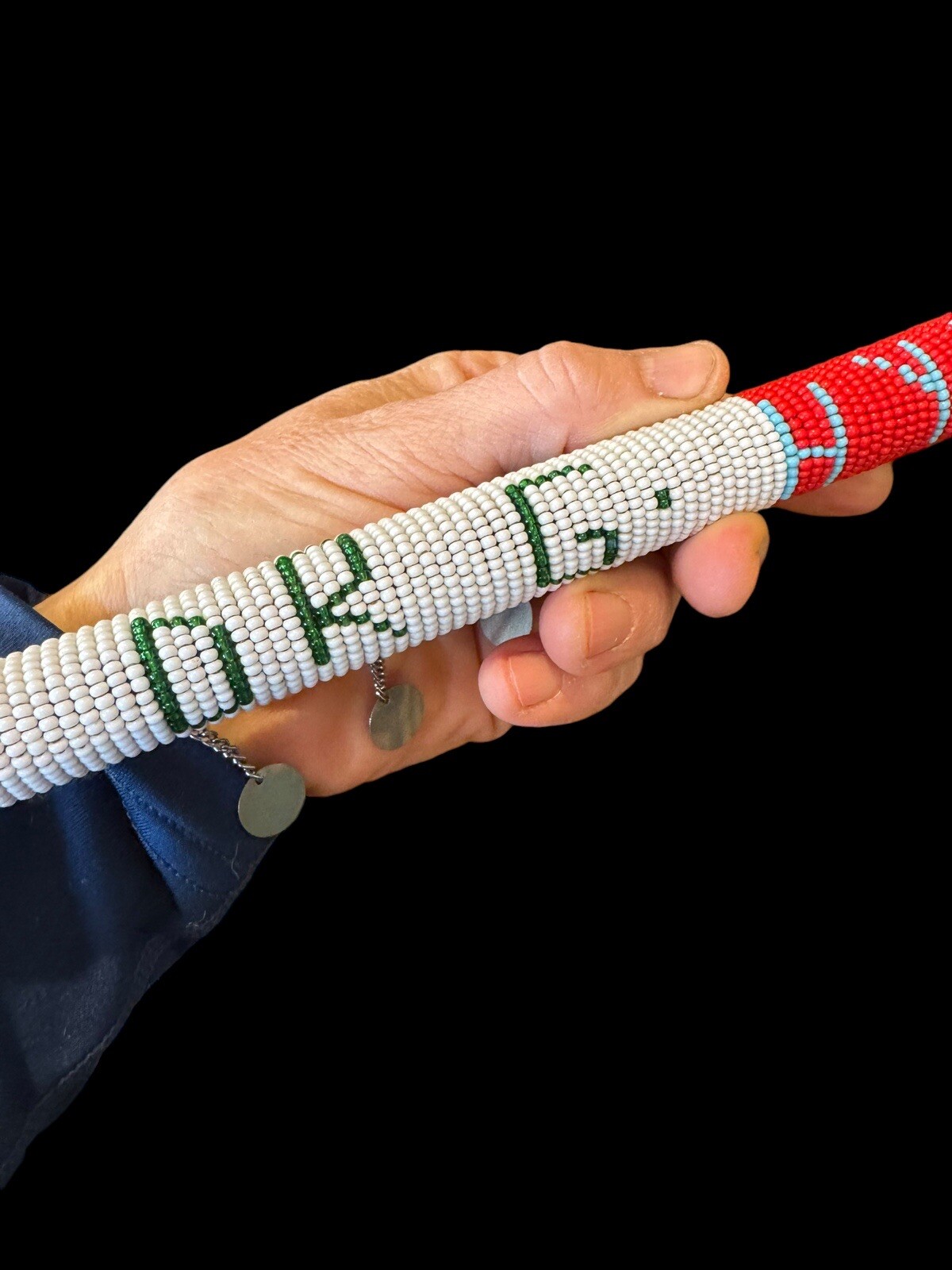 Handmade Decorative African Art Beaded Maasai Rungu Club Baton Masai Shillelagh