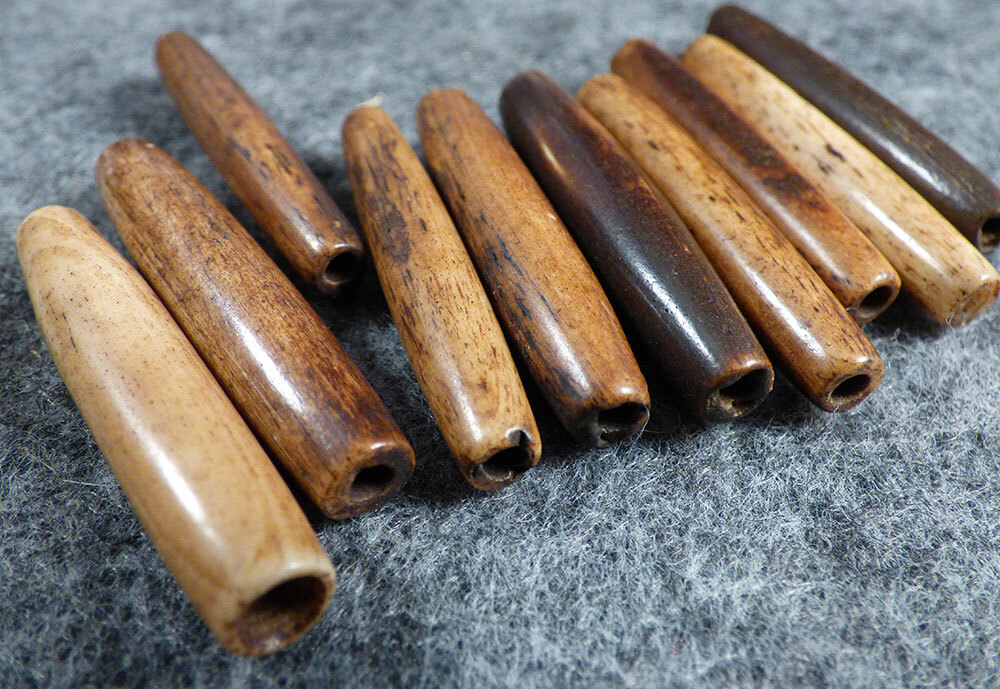 (10) OLD 1 1/2" Bone Hair Pipe Sioux Indian Beads Breastplate Fur Trade 1700's