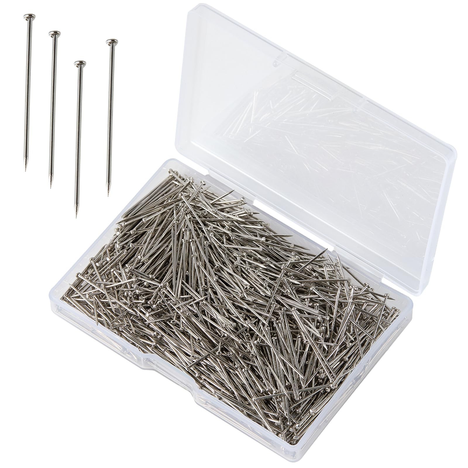500Pcs Flat Head Sewing Pins, 1 Inch Straight Pins for Fabric, Heavy Duty Sta...