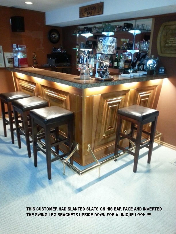 2" OD Bar Foot Rail Rest Kits - Choose Finish Bracket Rail Length-2ft thru 9ft