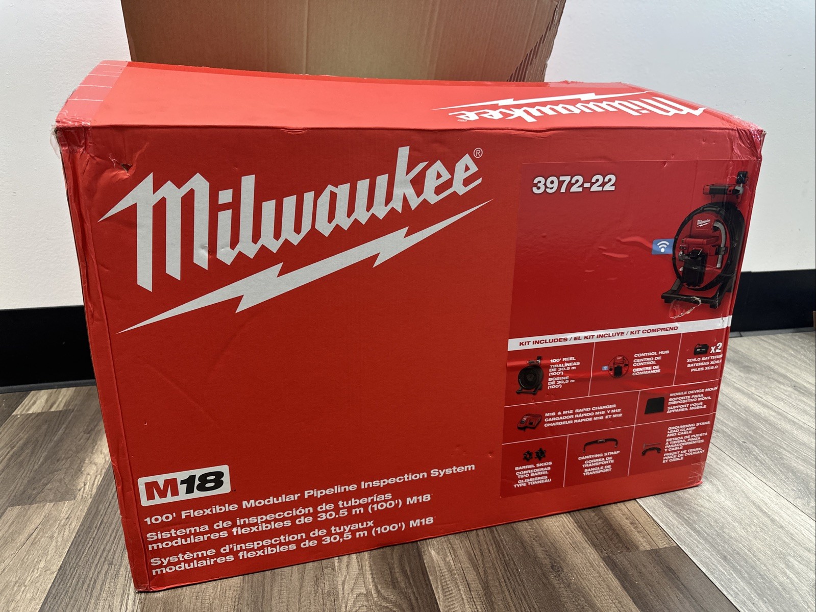Milwaukee 3972-22 M18 100' Flexible Modular Pipeline Inspection System - READ!