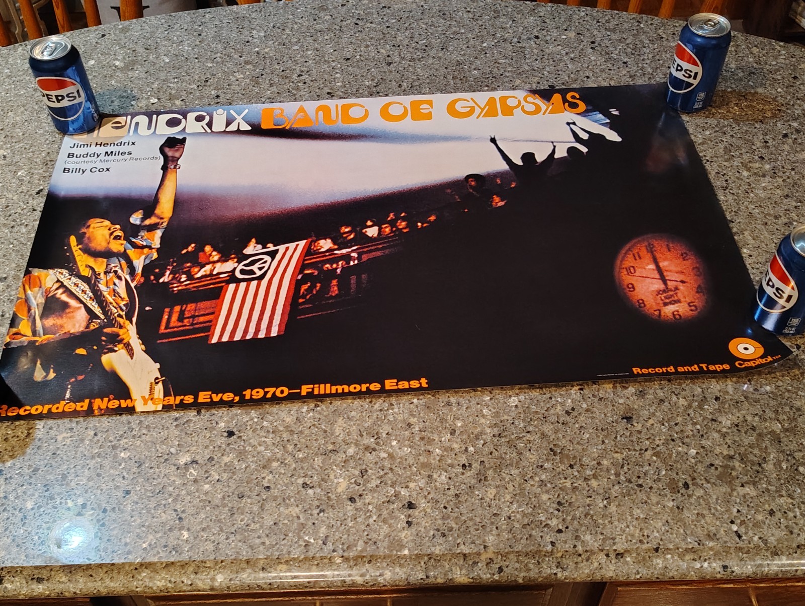 JIMI HENDRIX BAND OF GYPSYS New Years Eve 1970 Fillmore East PROMO POSTER 1995