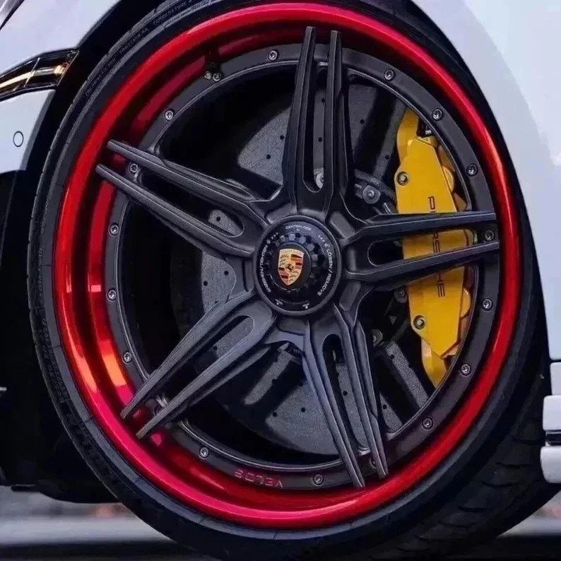 4 Porsche OEM Center Hub Caps Concave 76MM Gloss Black 911 MACAN CAYENNE"