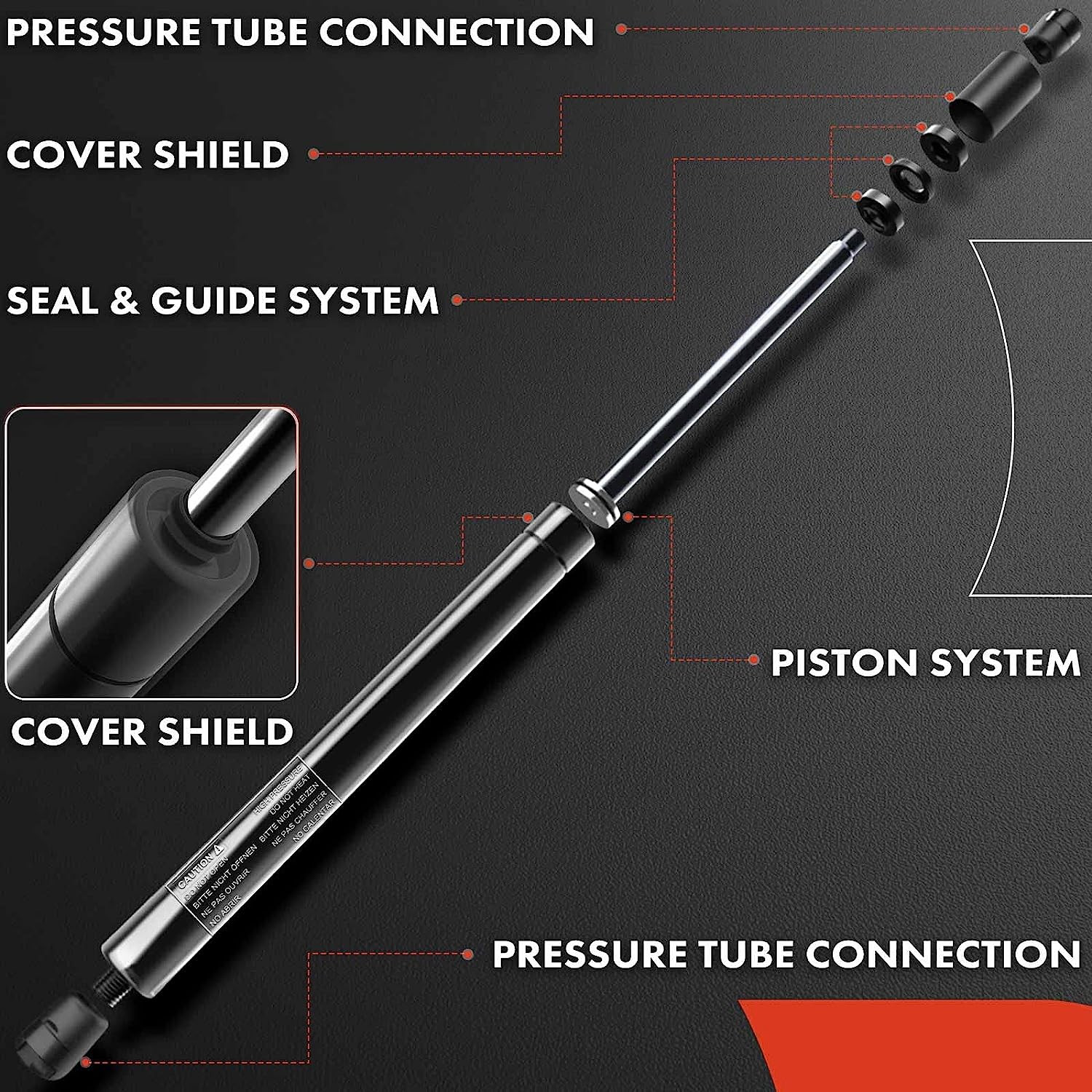 Front Hood Lift Supports Struts 2PC 2014-2017 Chevrolet Corvette