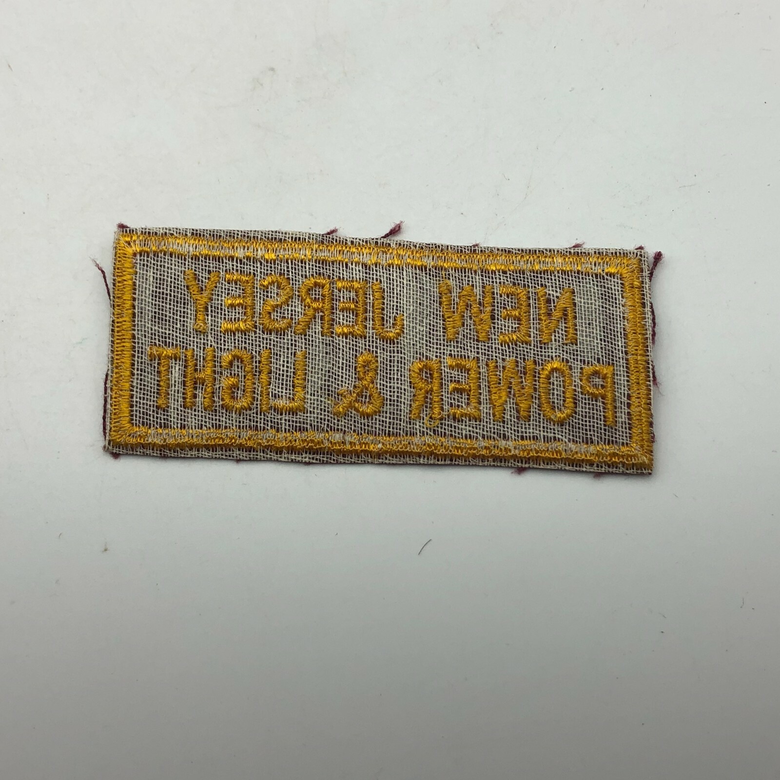 New Jersey Power & Light Patch Uniform Cap Hat Patch 1-1/2" x 3-3/8" Vintage