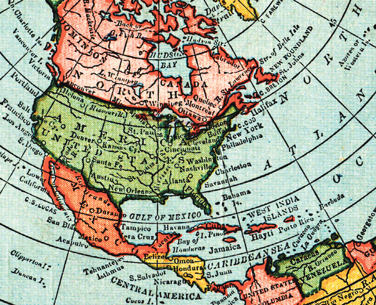 Flat Earth Map - Gleason's New Standard Map Of The World - Large 24" x 36" 1892