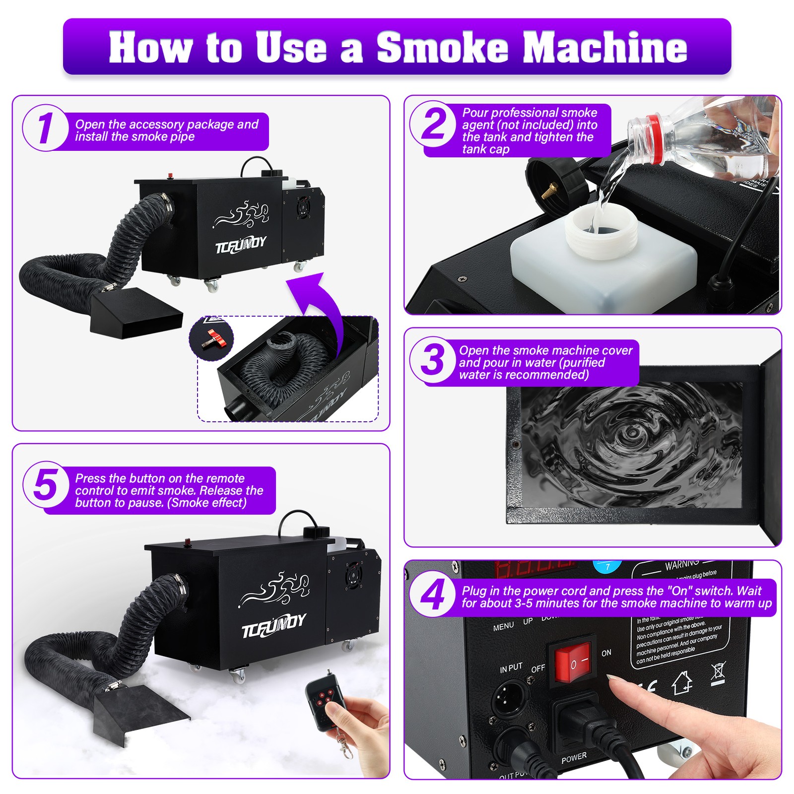 1500W Low Lying Fog Machine for Halloween Stage DJ Ground Fogger With DMX Remote