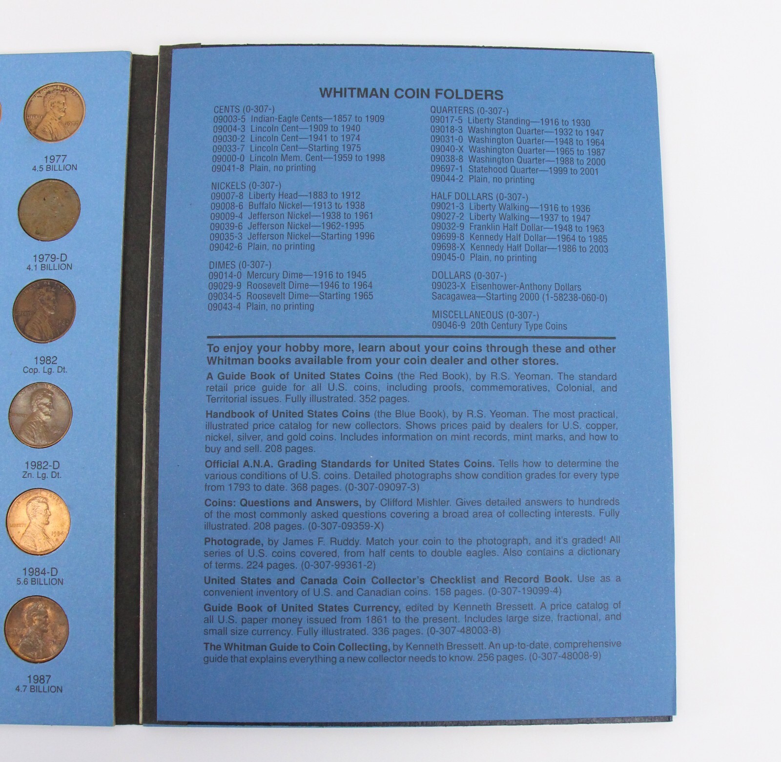 Lincoln Cent Penny Set 1975 - 2009 Collection 77 Coins Whitman Folder 9033 #3