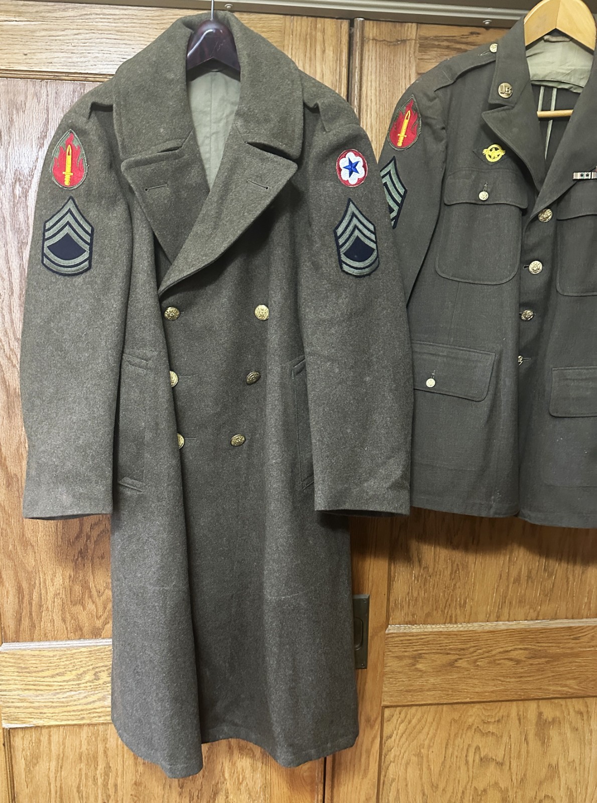 WWII 63rd Infantry Div Named Officer Uniform Overcoat Jacket Ribbon Medal Photo