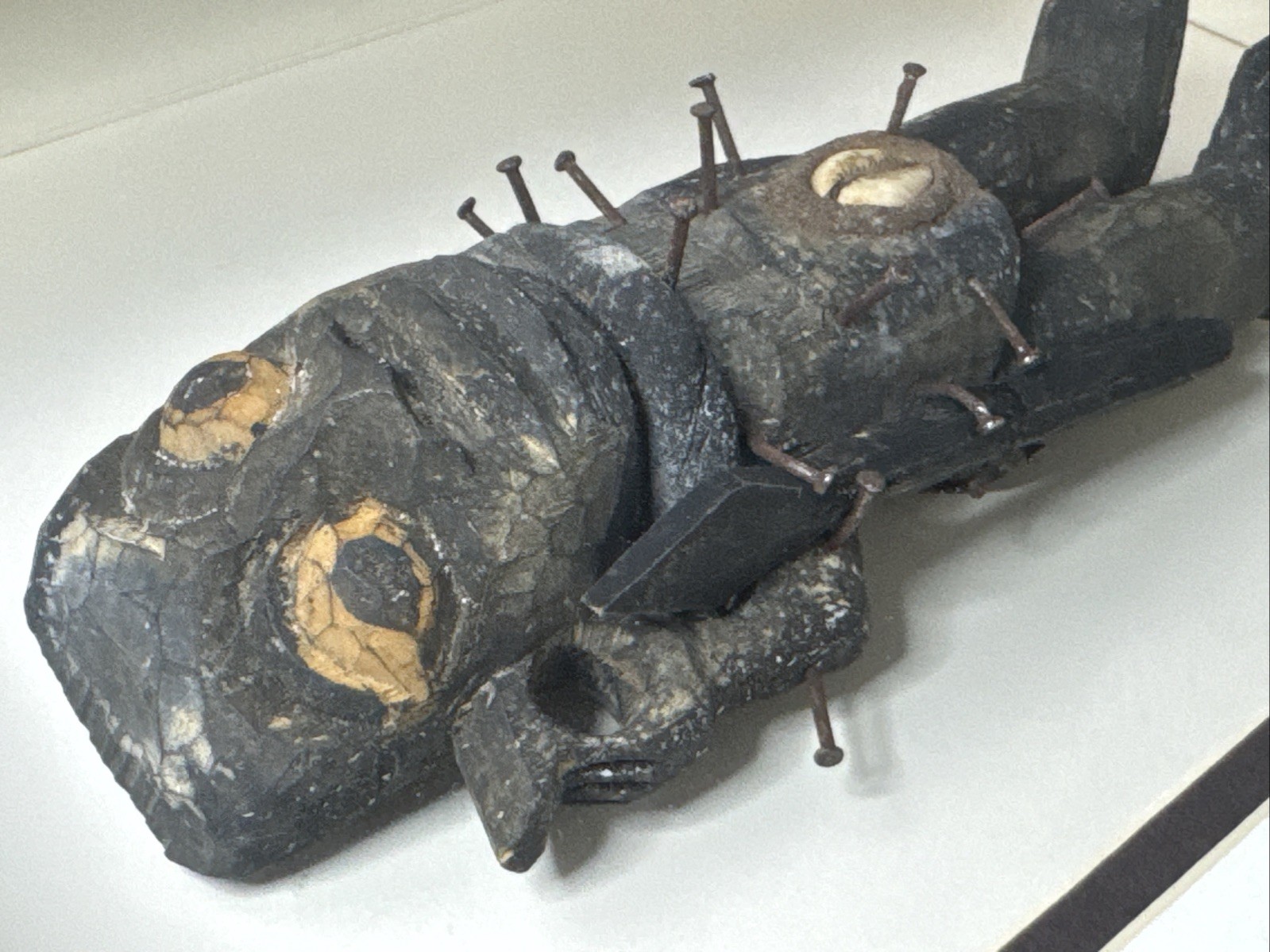 Antique African Bakongo Nkisi Nkondi Statue Nail Fetish Congo Africa FRAMED