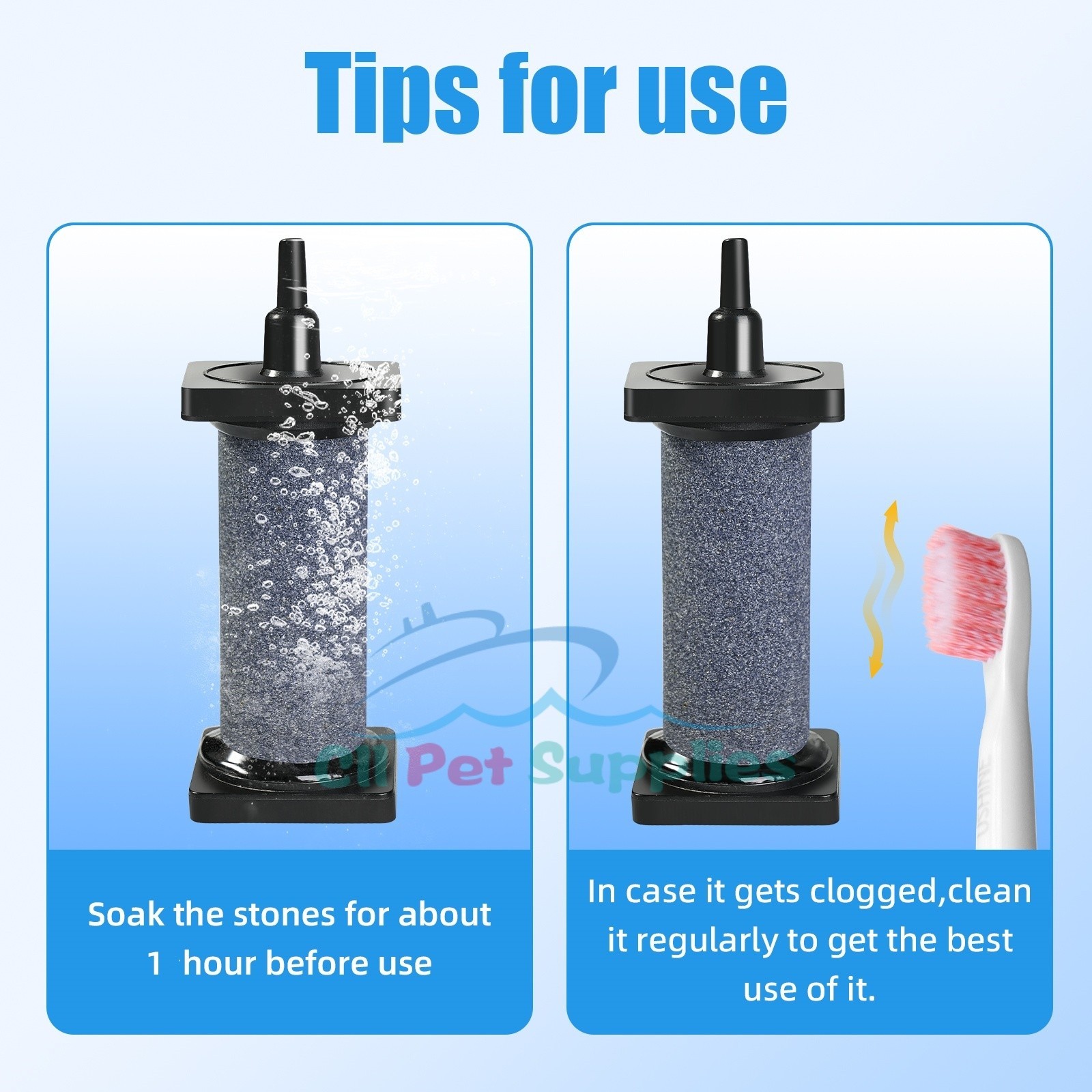 Aquarium 3/5 inch Air Stone 2 Pcs, Large Airstone for Aquariums Hydroponic Ponds