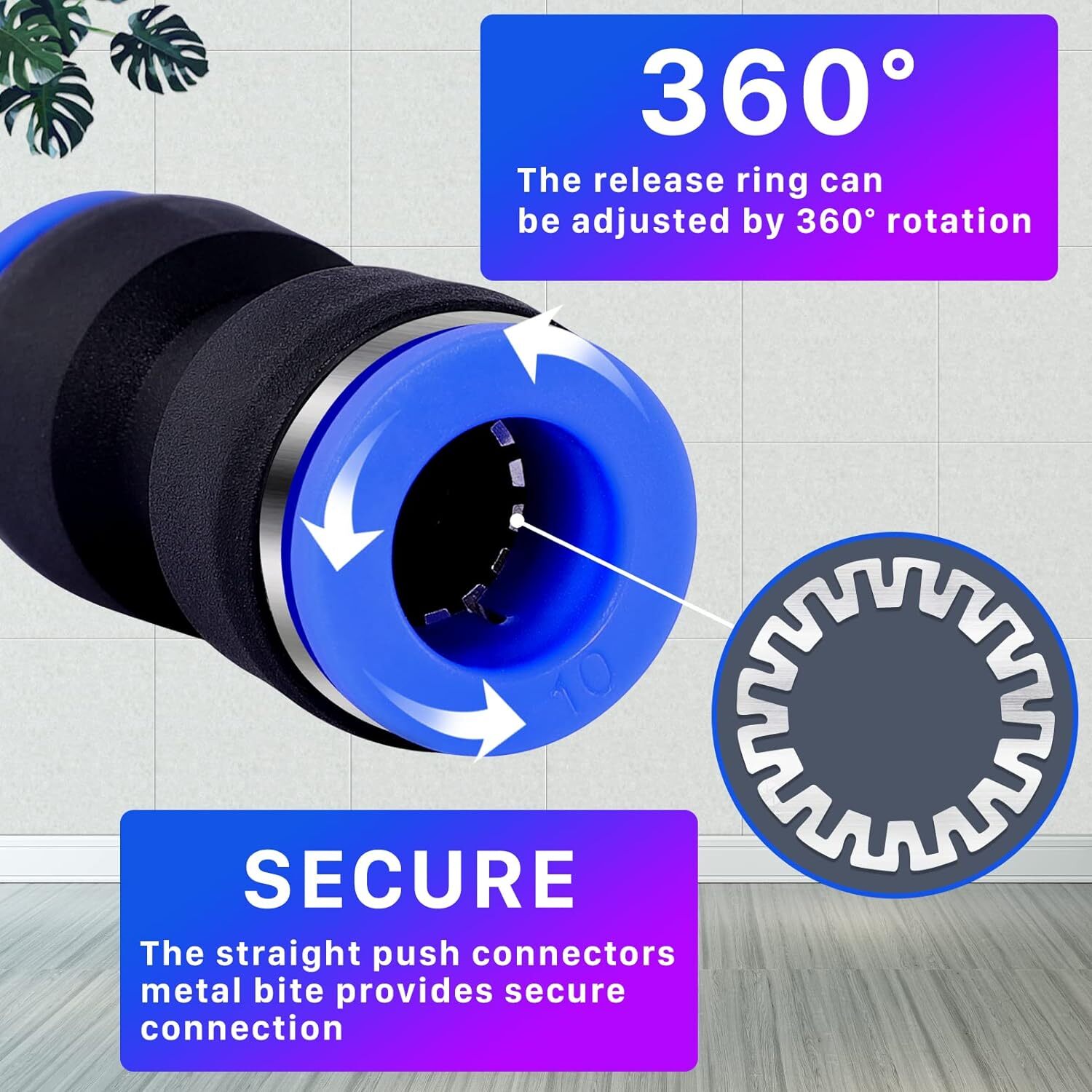 100PCS Quick Connect Pneumatic Air Line Hose Fitting Kit