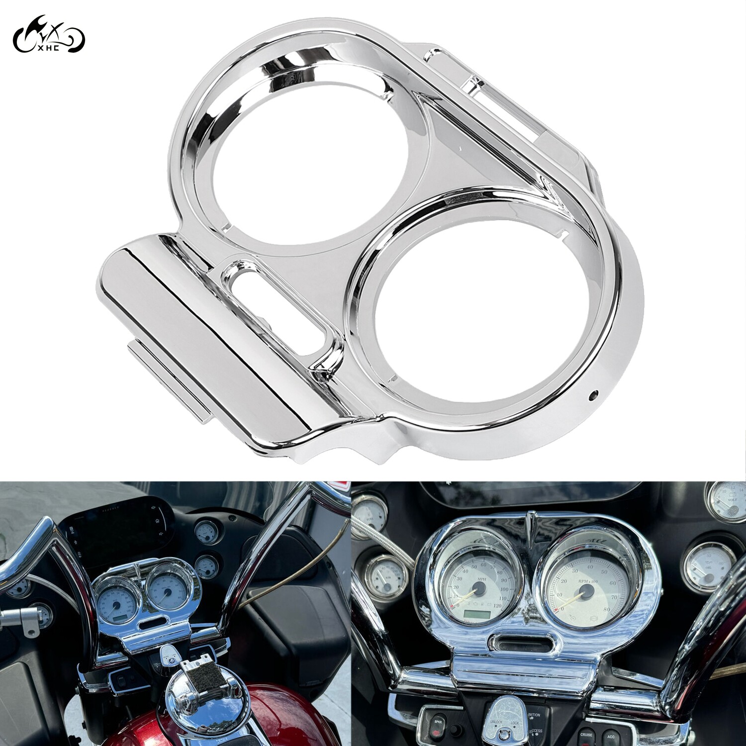 Chrome Gauge Cover Nacelle Housing Fairing For Harley Road Glide Custom FLTRX
