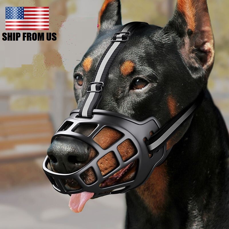 Pet Bite Mask A Soft Basket Silicone Cage Muzzle Allows Dogs To Breathe USA