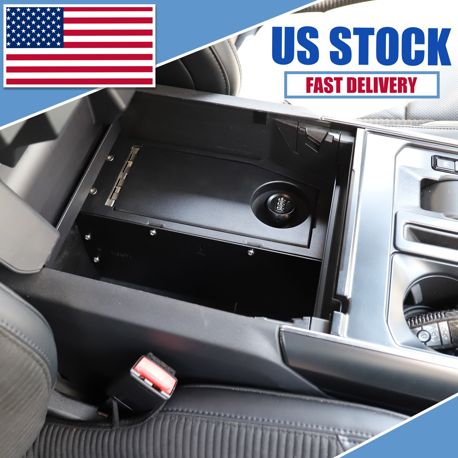 Center Console Safe Vault STORAGE For Ford 2021-24 F150 2021-24 Ford F150 Raptor