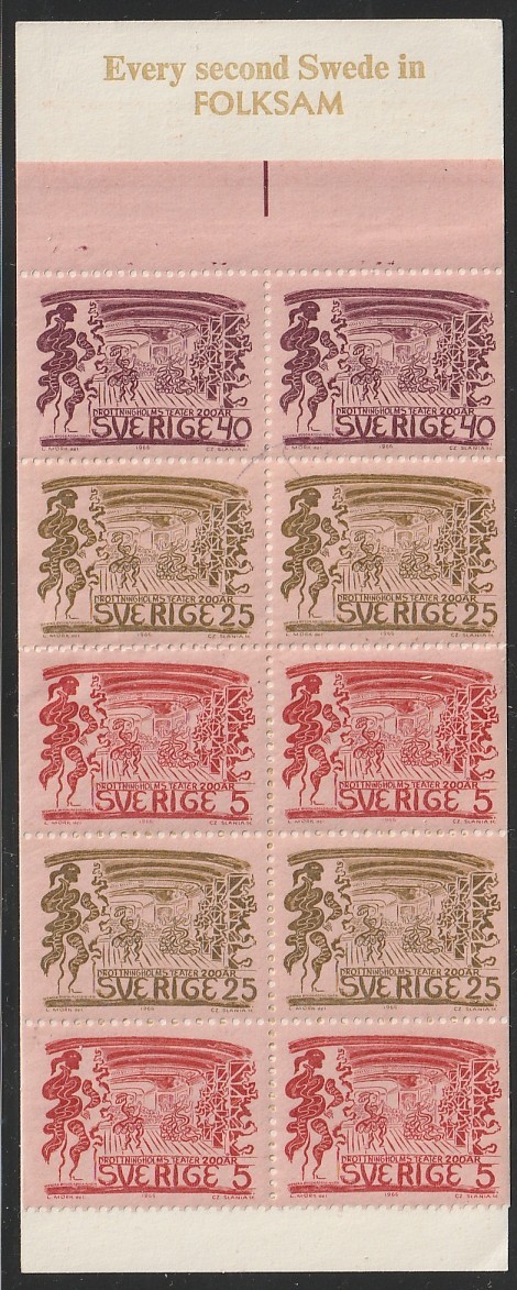 Sweden    1966    Sc # 706a   Complete Booklet   MNH   OG