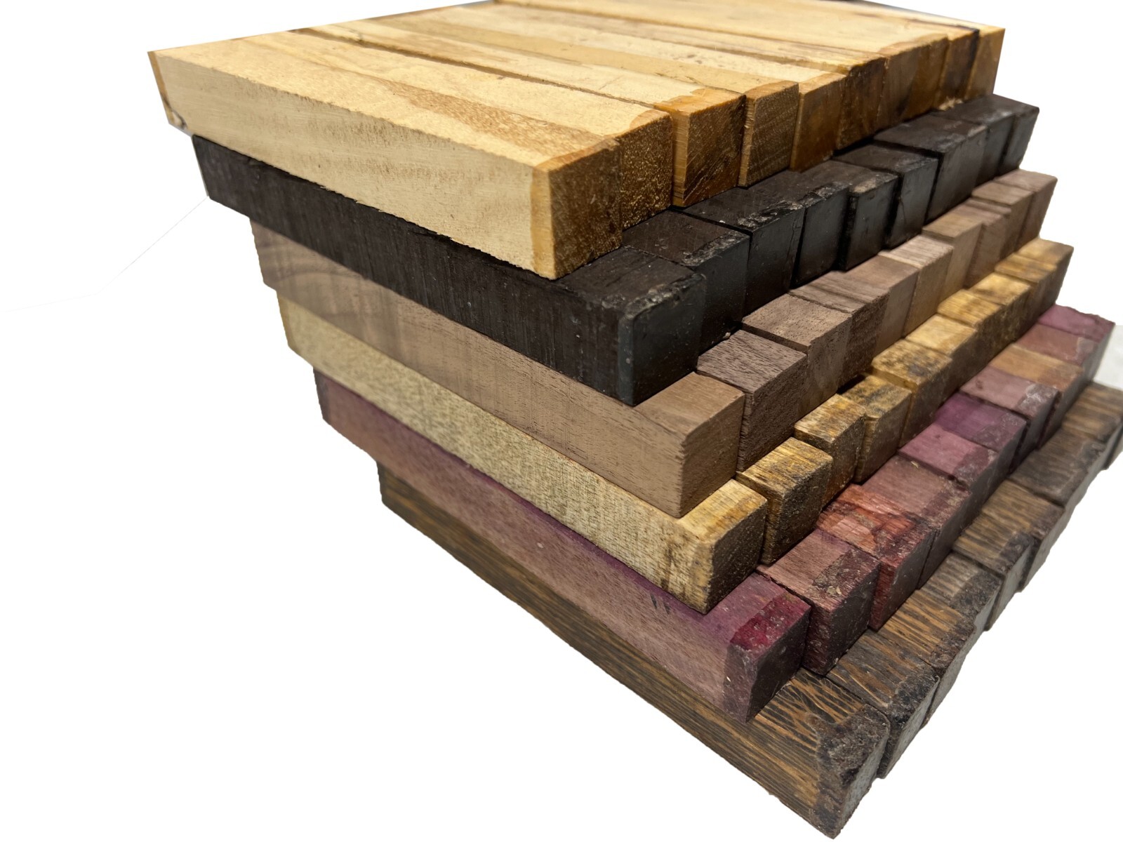 6 SPECIES, EXOTIC WOOD ZONE PACK OF 60 PEN BLANKS WOOD TURNING 3/4" X 3/4" X 6"