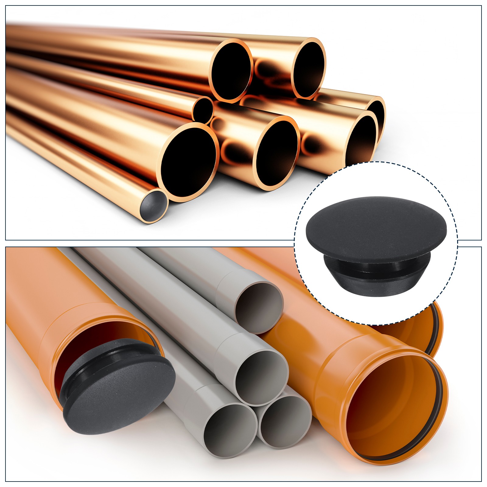 10pcs Hole Plug 1/2 Inch (12mm) Button Plugs Fit for 9mm Hole Black