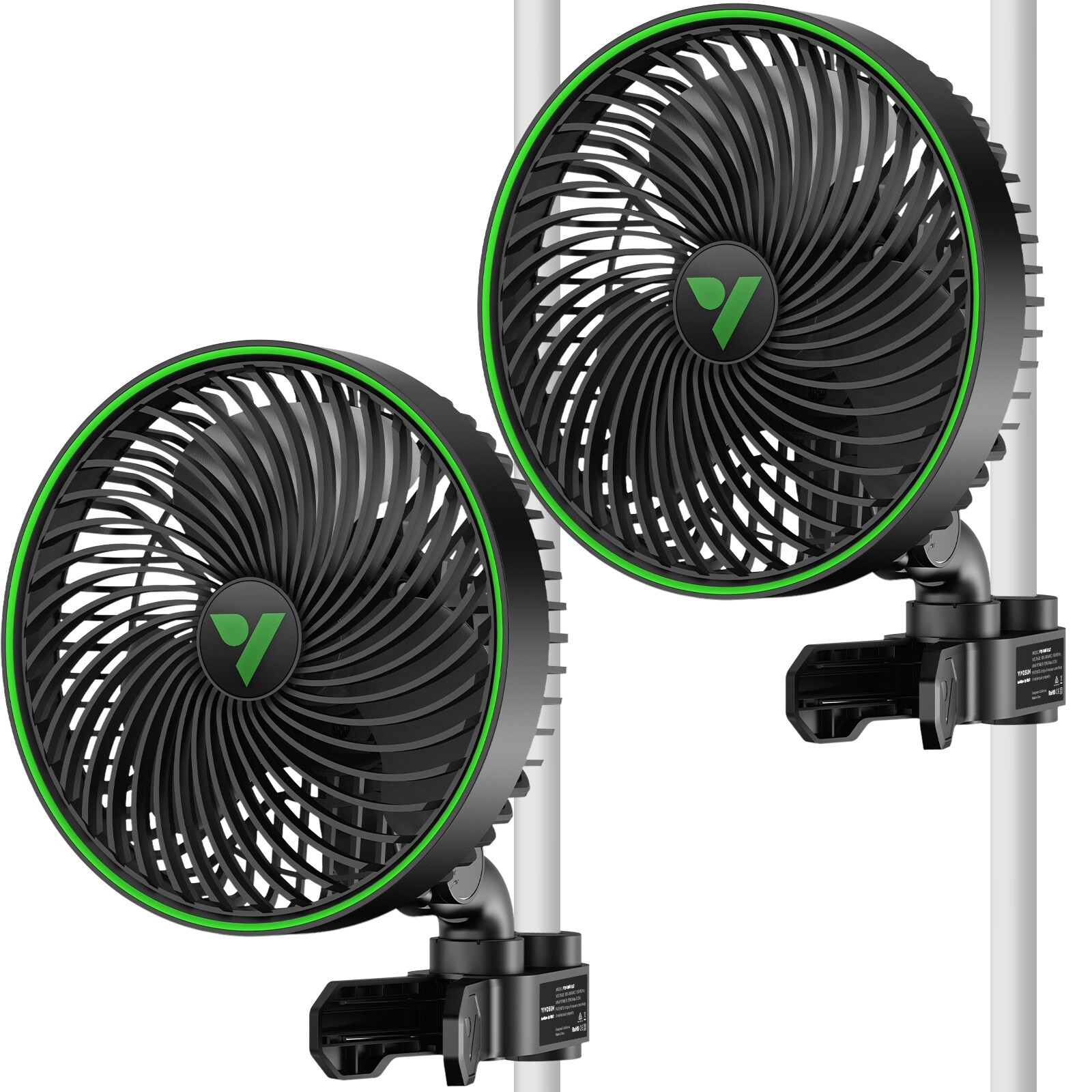 VIVOSUN 2-Pack AeroWave E6 Gen2 Grow Tent Clip Fan 6” Oscillation 5/10 Speeds