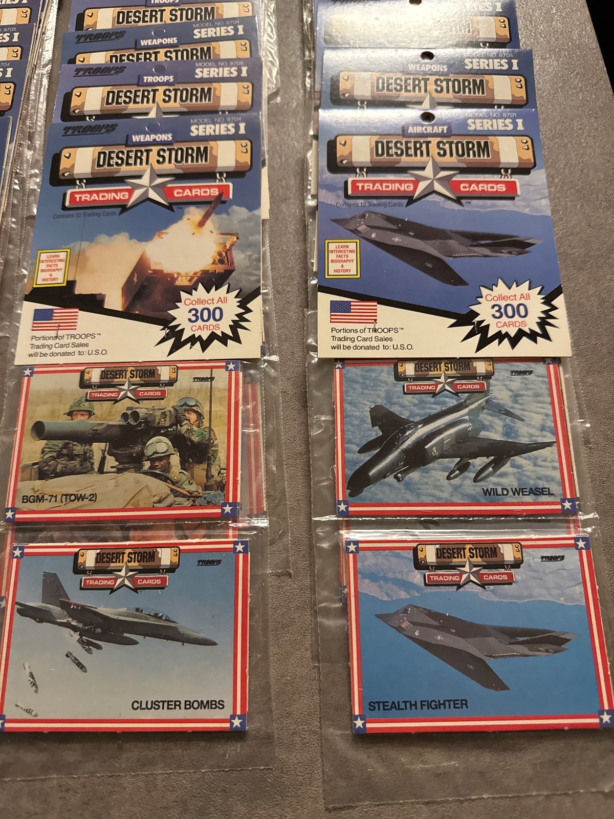 troops Desert Storm Trading Cards 37 sealed packs. w/box