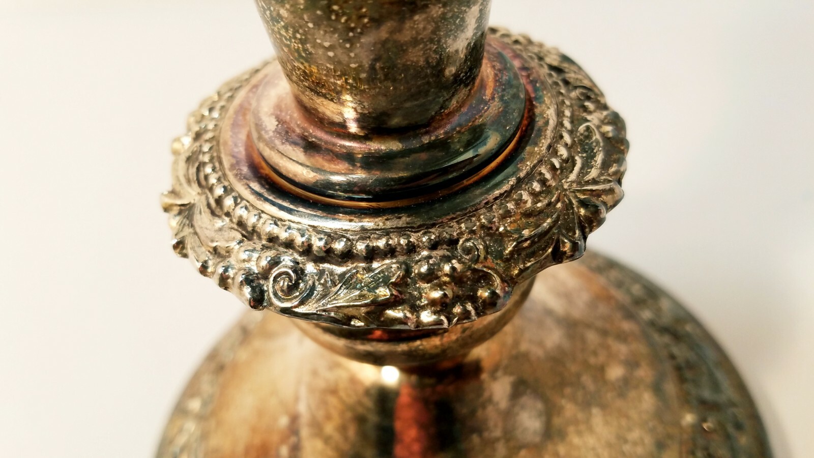 Candlestick Crown Stamp Cottage Core Silver Plated Victorian