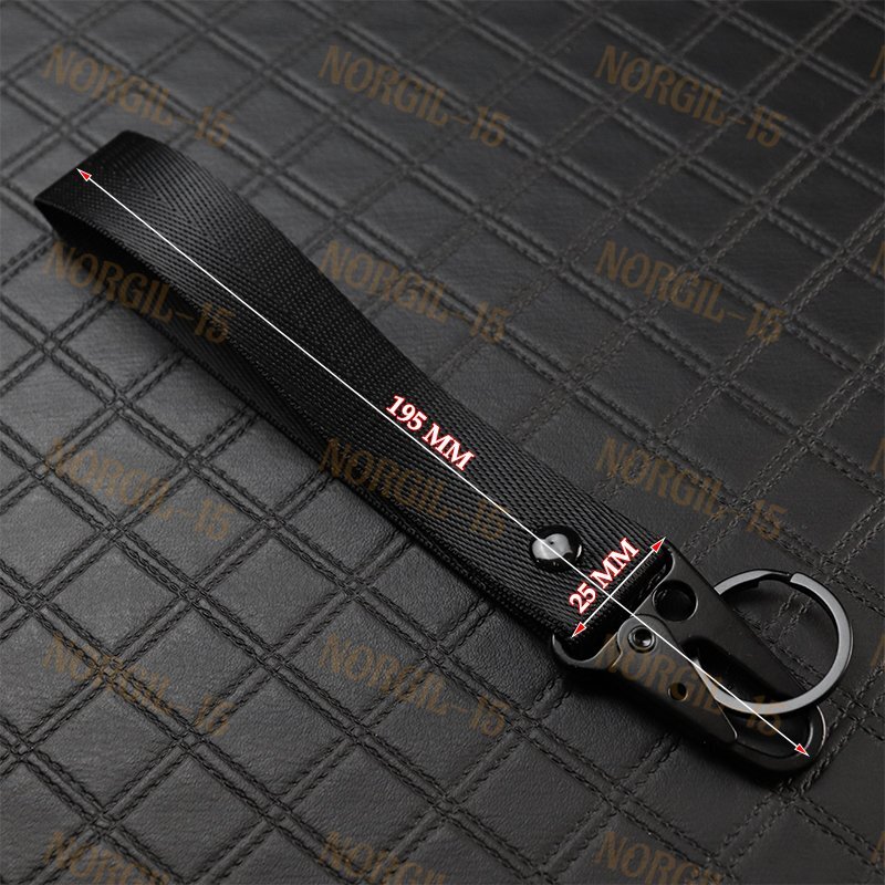 For CHEVROLET Racing Keychain Metal Backpack key Ring Hook Strap Lanyard Black