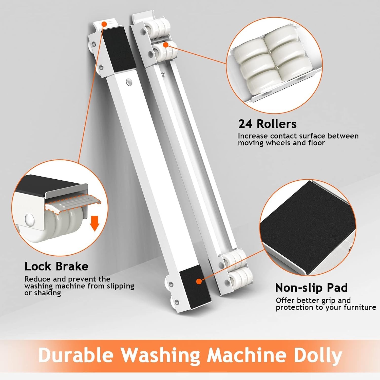 Compact Appliance Roller Dolly for Refrigerators and Washers - 24 Wheels Strong