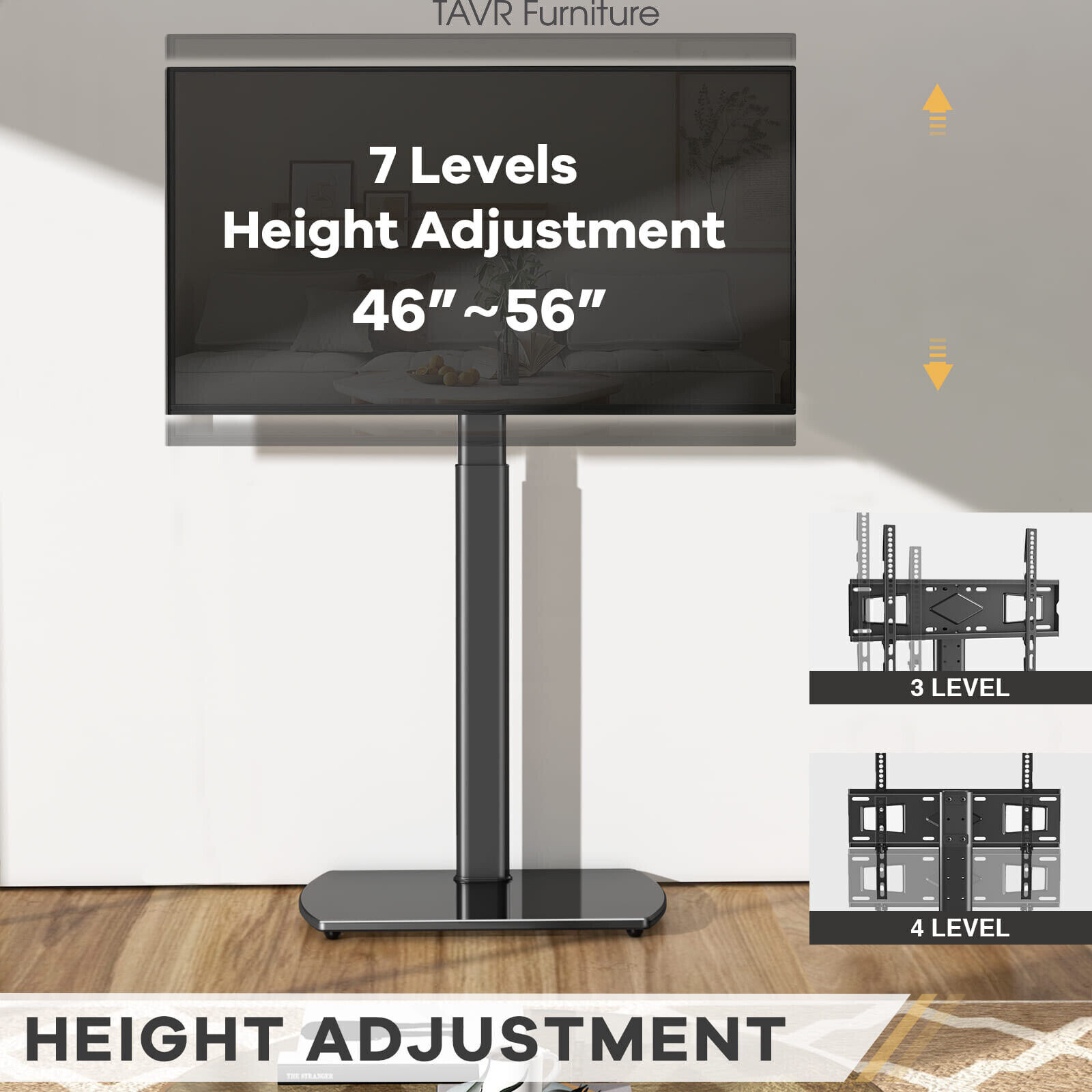 TAVR Universal Swivel Floor TV Stand with Mount for 27 to 65 inch TVs