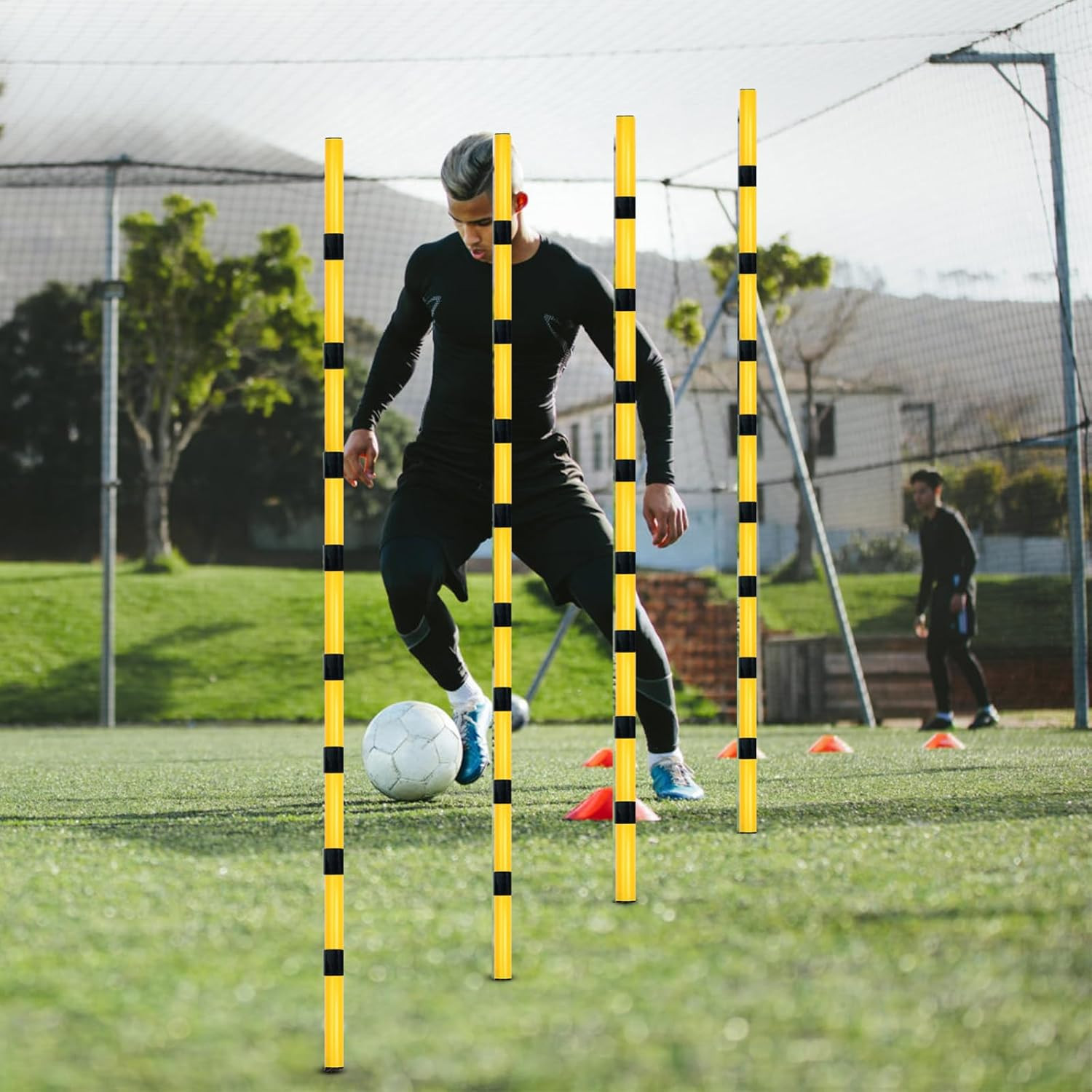 Soccer Agility Poles, Speed Sport Training Equipment for Soccer Basketball Footb