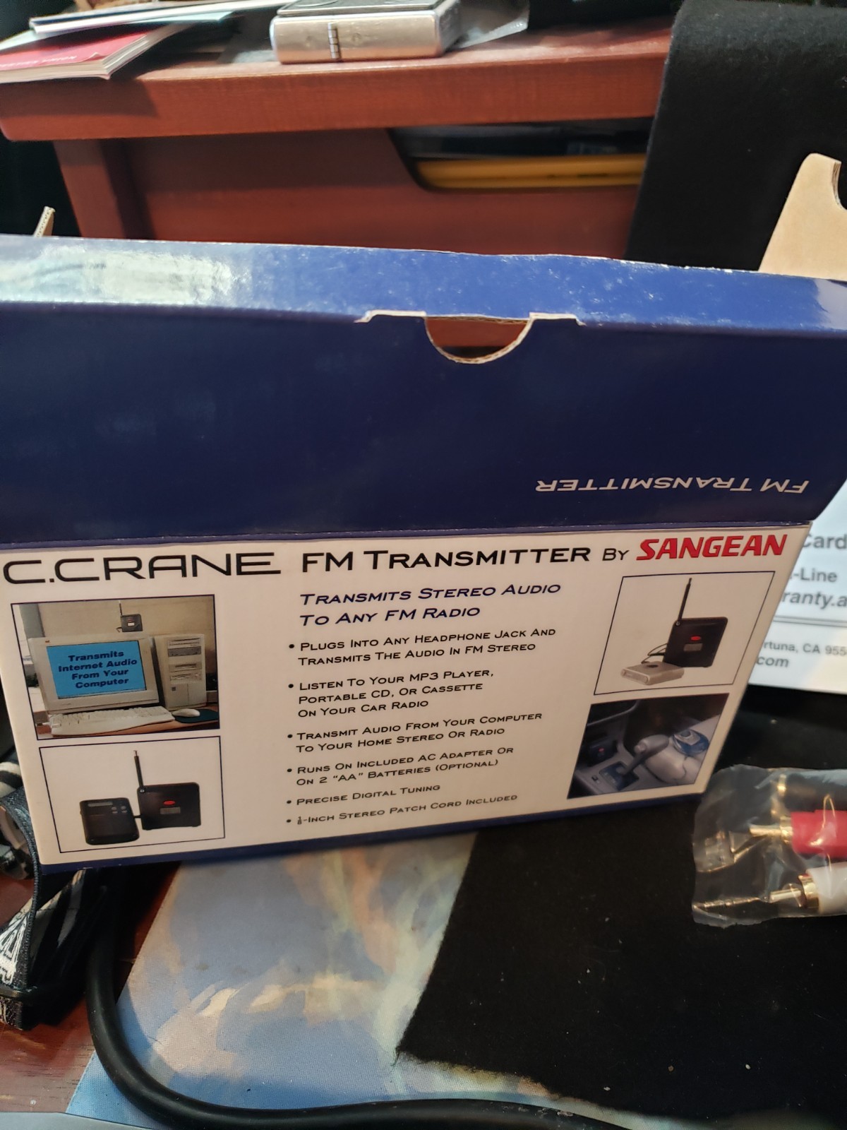 C.Crane FM Transmitter FT-007 FM Black Mica With Power Supply + Original Box