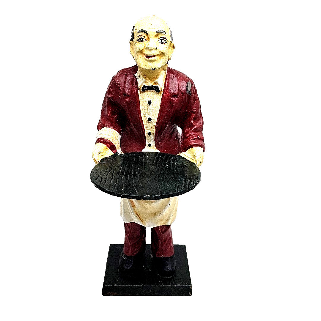 Connoisseur Statue - Old Man Butler Statue Server Cast Iron 12"- Butler Statue