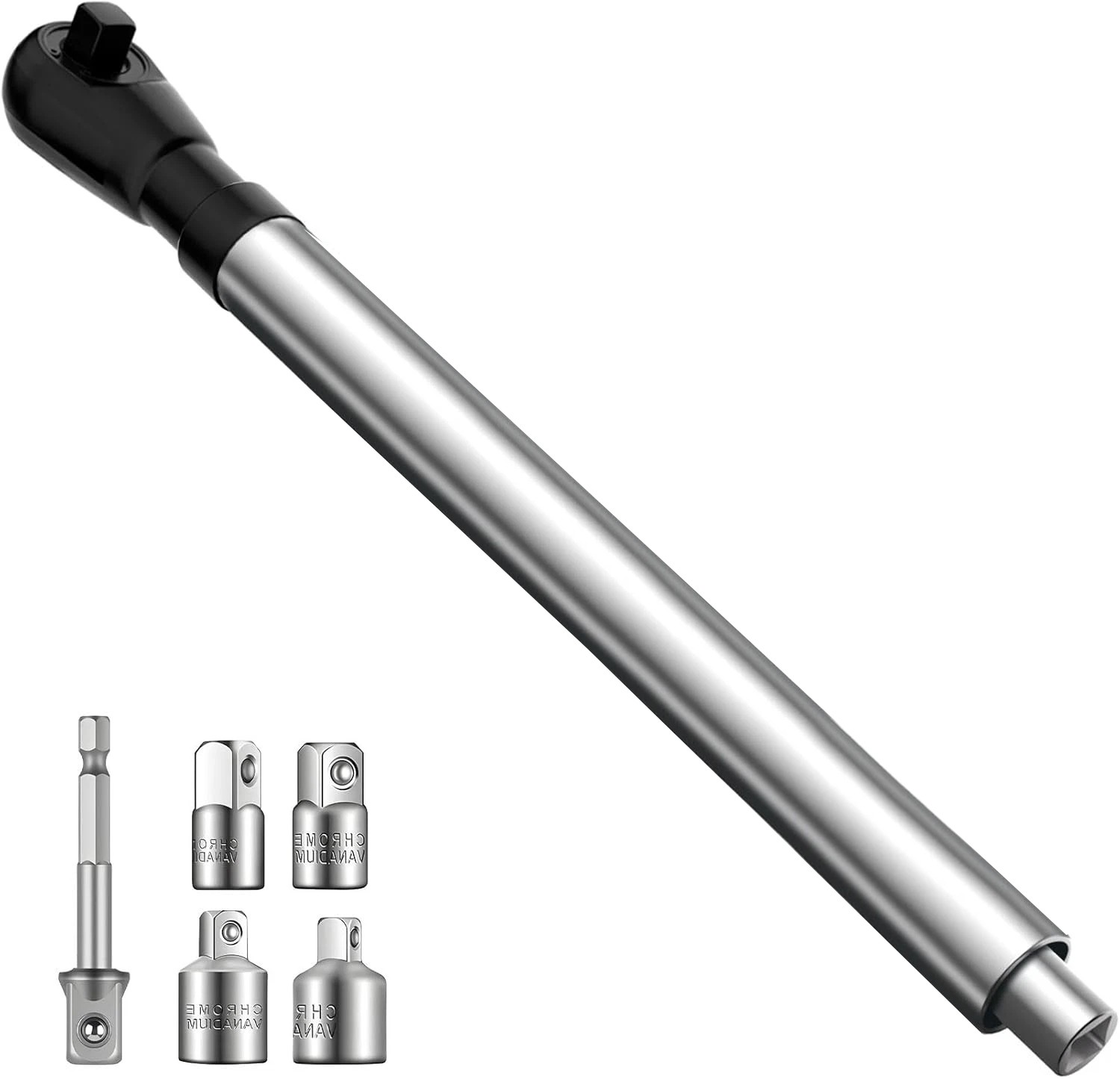 1/2" Offset Extension Wrench, Impact Ratchet Extender for Electric Drill, with 3