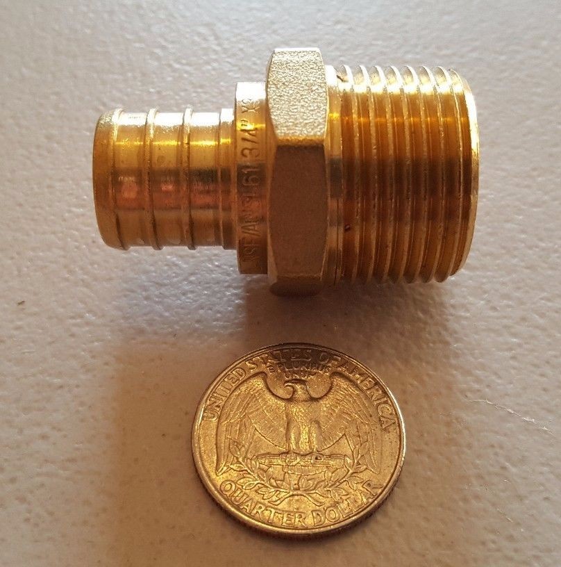 25 PCS. 3/4" PEX X 3/4" MALE NPT THREADED ADAPTER BRASS CRIMP FITTING LEAD FREE