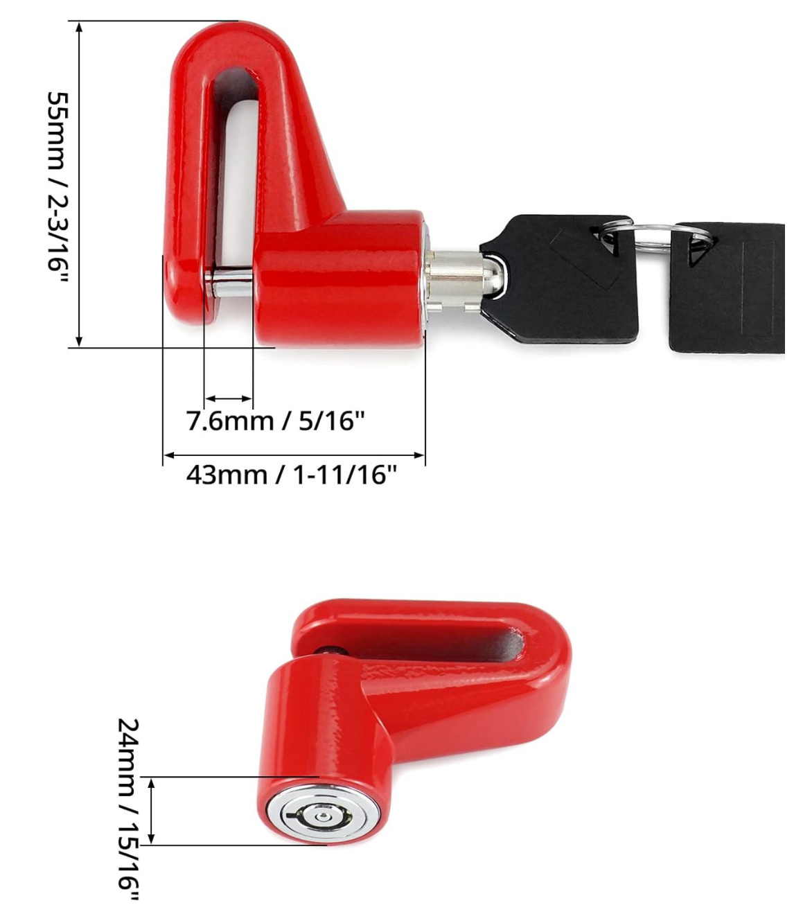 Motorcycle Disc Brake Lock Anti-Theft Wheel Lock Heavy Duty Steel 2 Pack Safety