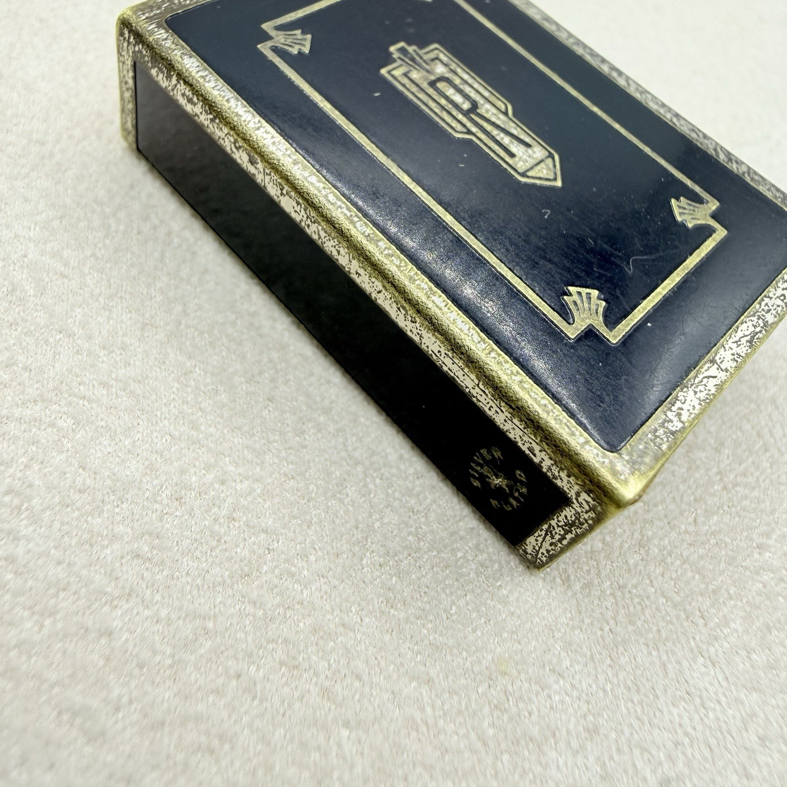Antique Vintage Art Deco Silver Plated Matchbox Case Holder Monogrammed R