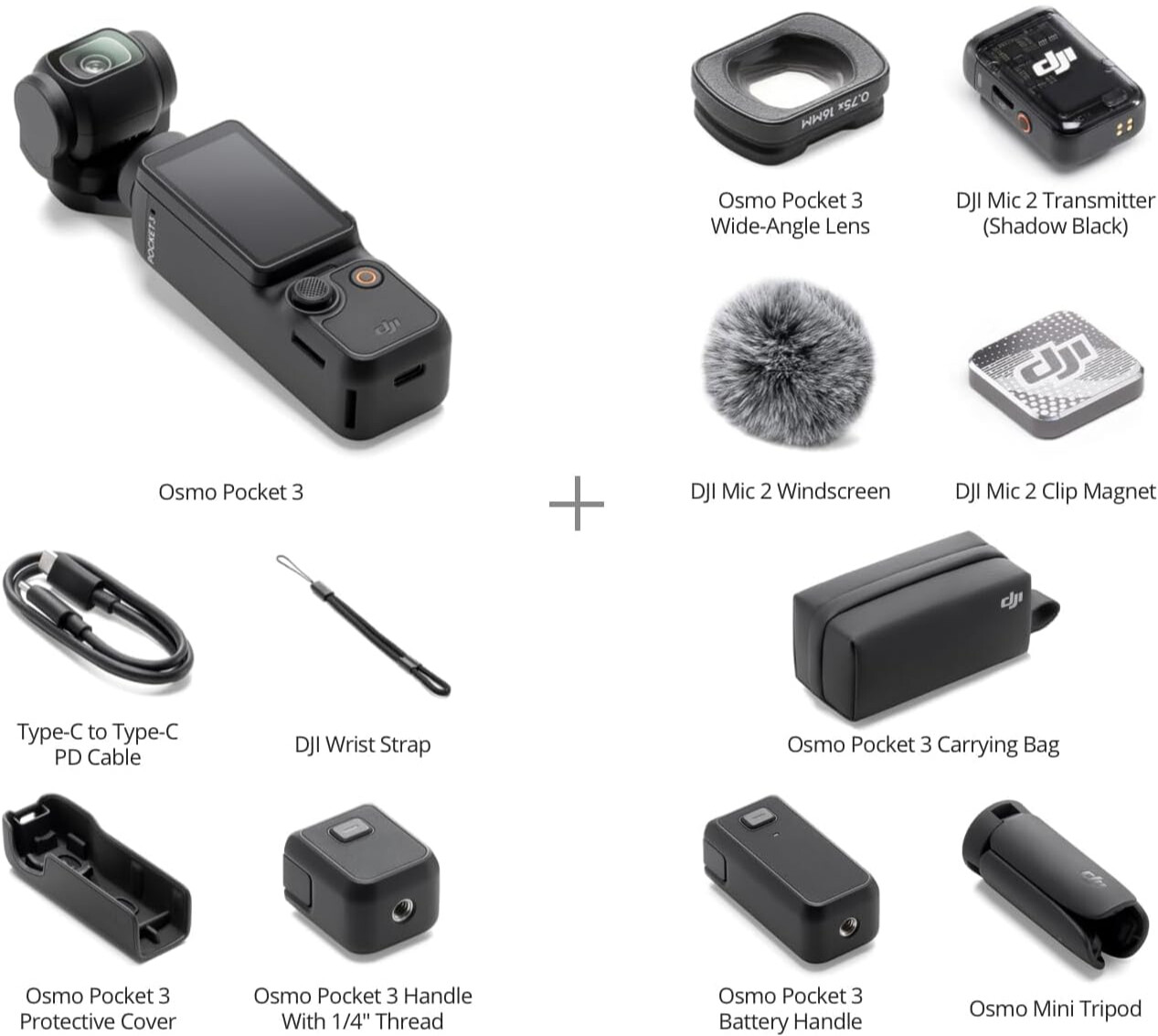 Brand New DJI Osmo Pocket 3 Creator Combo 4K Camera 3-Axis Gimbal Mic Tripod