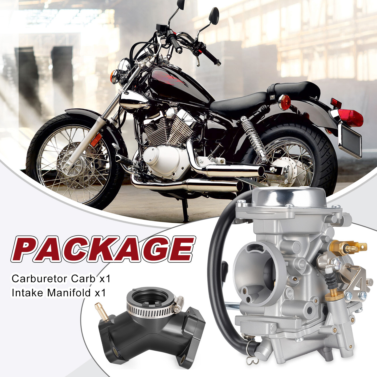 Carburetor Carb W/ Intake Manifold For Yamaha XV250 V-star Virago 250 Route 66