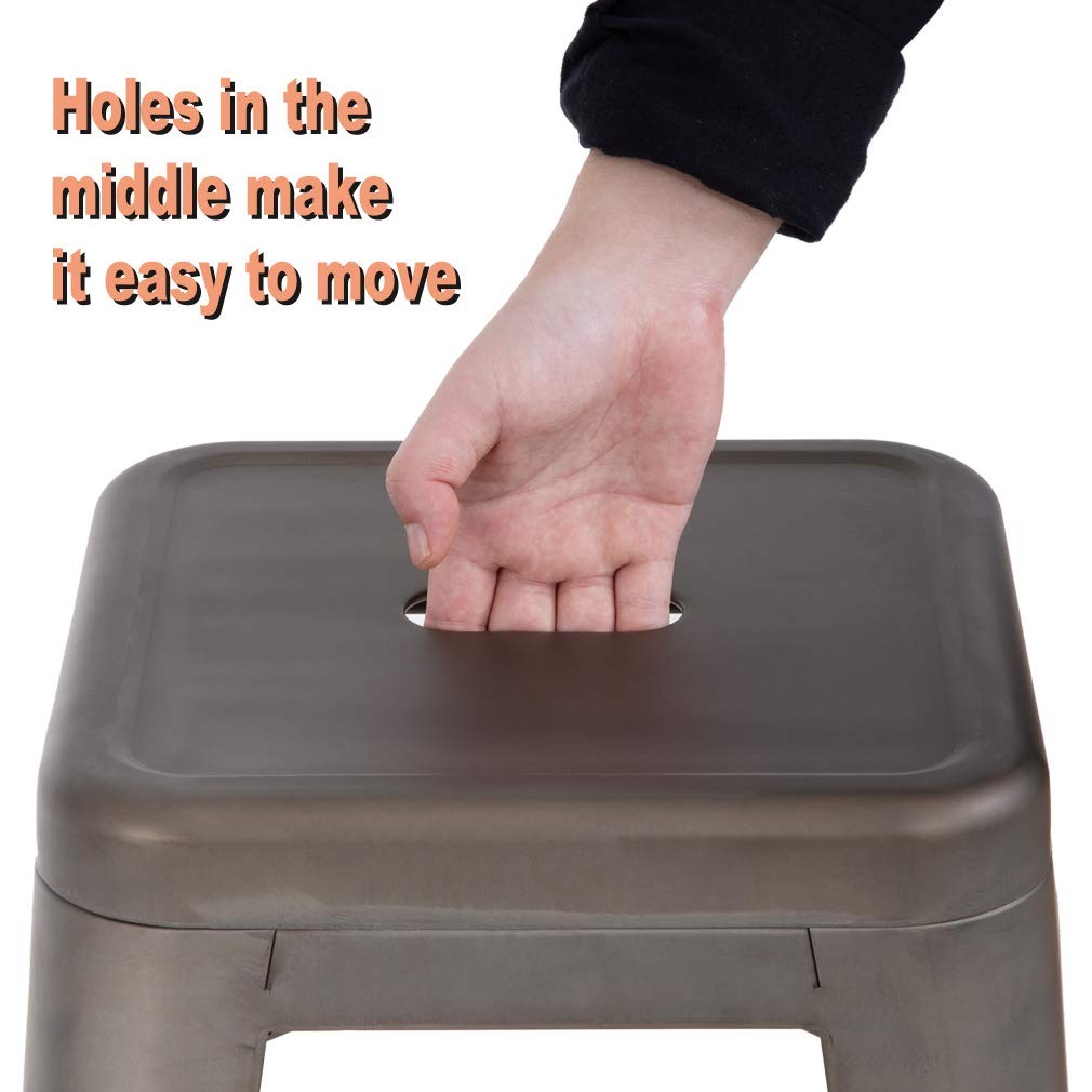 FDW 30 Inches Bar Stools Set of 4 Bar Stools Counter Height Metal Stool Patio St