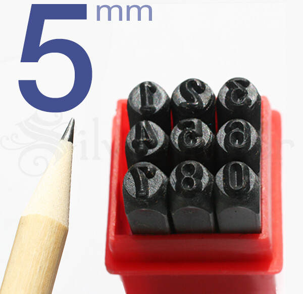 5MM NUMBER PUNCH STAMP SET 9pc Hardened Bearing Steel Metal Stamping Tool Kit