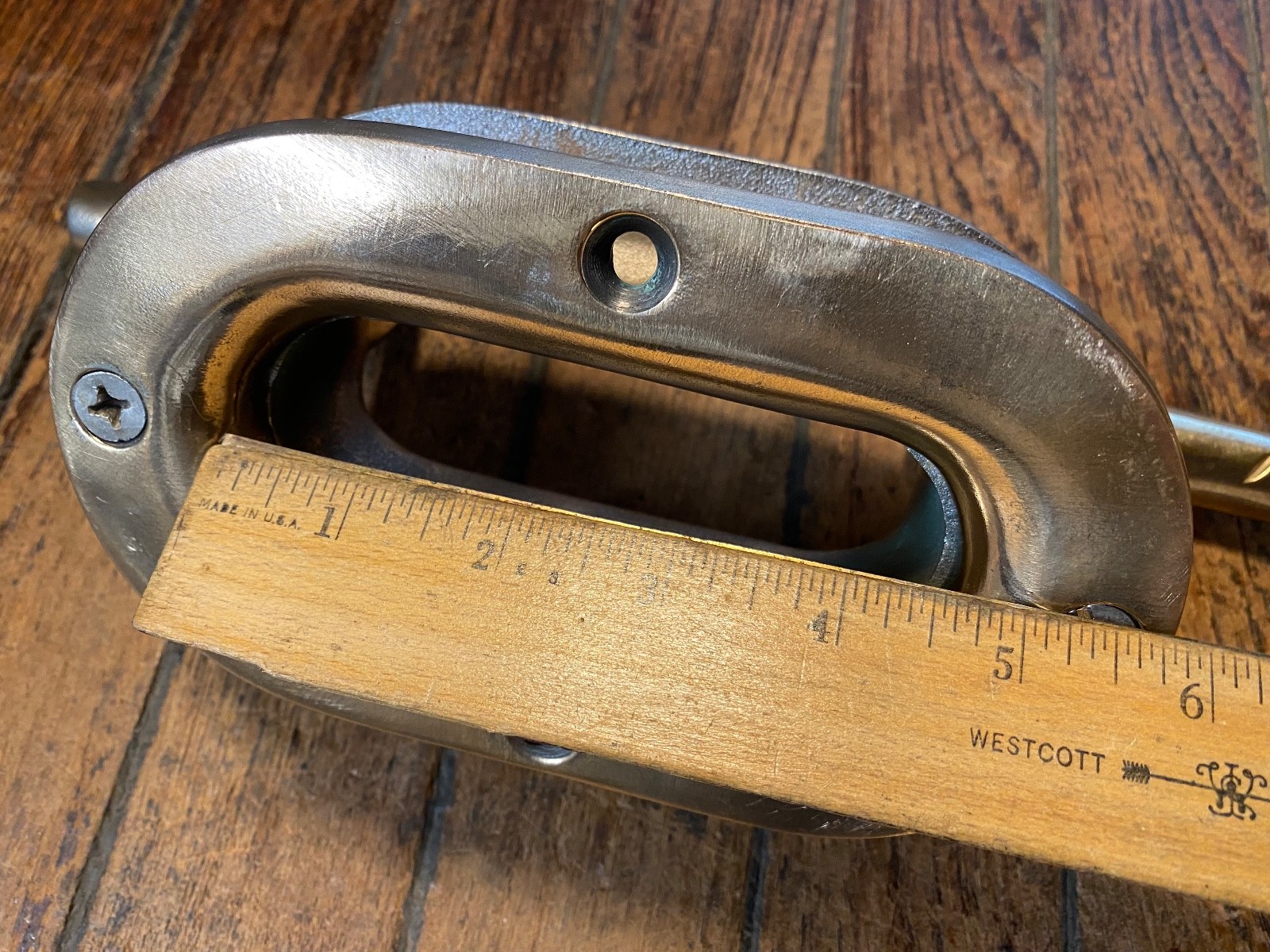 VINTAGE CAST POLISHED BRONZE COMBINATION CLEAT/HAWSE HOLE 12" LONG (2 avail)