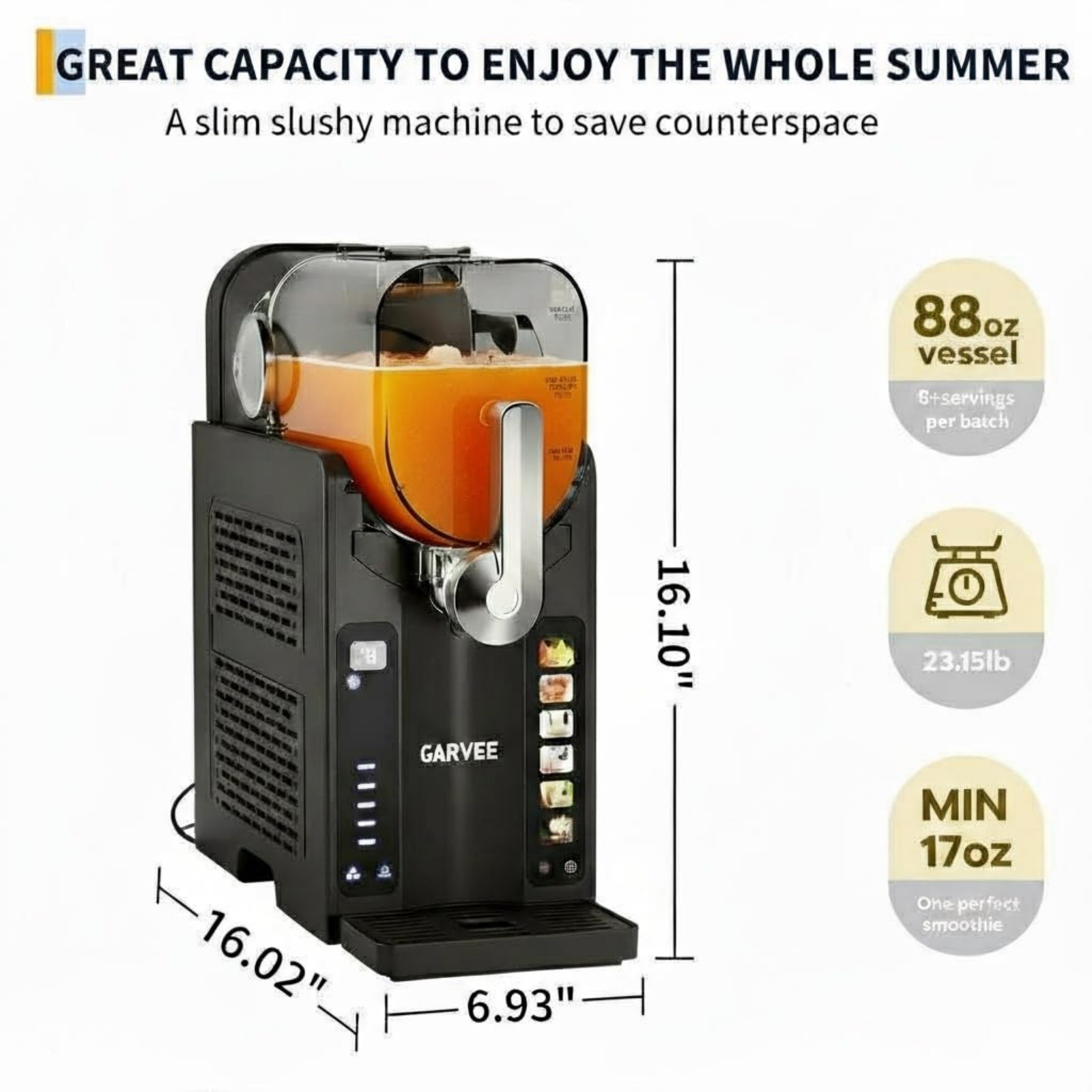 Slushie Machine for Home No Ice Needed Frozen Drink Maker with LED Display