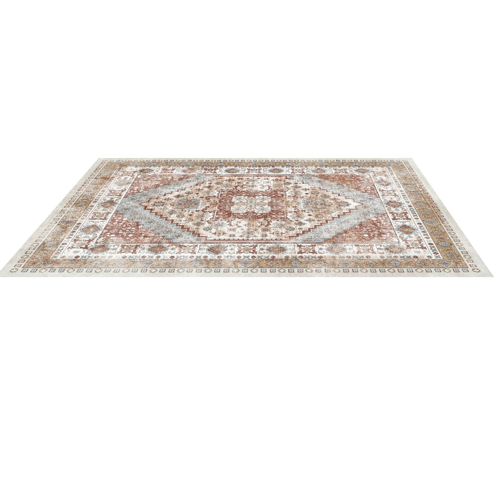 Uimoso 8 x 10 ft Area Rug Medallion Floor Mat Indoor Carpet Washable Anti Skid