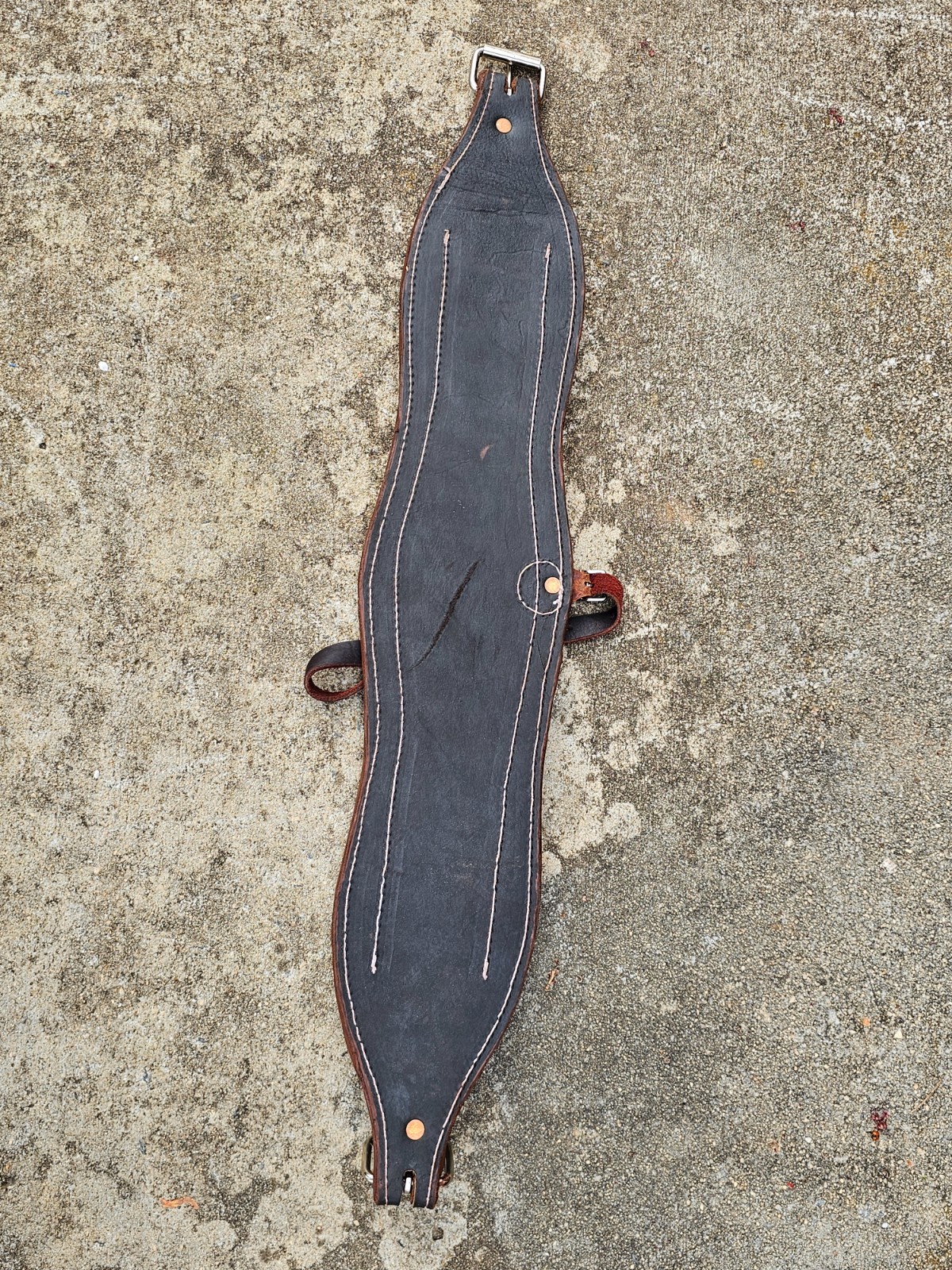 New 6" Wide Western Leather Rear Flank Cinch with Connector Strap