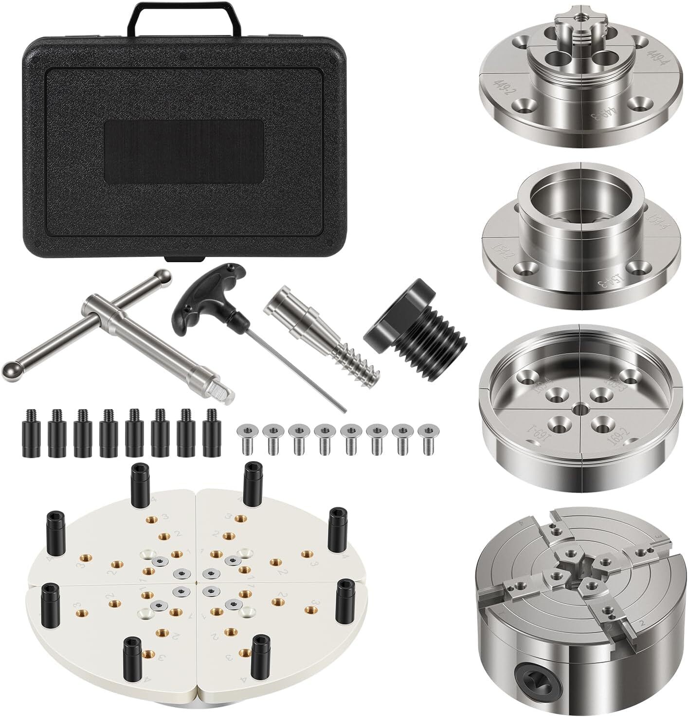 4-Inch Self-Centering Wood Lathe Chuck for Nova 4-Jaw Wood Turning Chuck Set